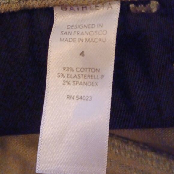 ATHLETA Women's Olive Green Flex Straight Leg Crop Jeans. Size 4 - Picture 15 of 16